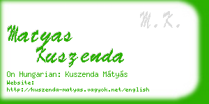 matyas kuszenda business card